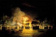 Thomas Luny Bombardment of Algiers oil painting on canvas